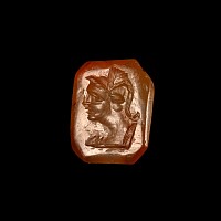 Neoclassical Agate Gemstone with Helmetted Roman Bust