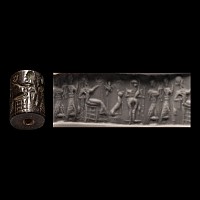 Western Asiatic Haematite Cylinder Seal with Presentation Scene
