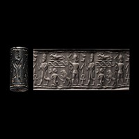 Western Asiatic Haematite Cylinder Seal with Presentation Scene
