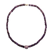 Egyptian Amethyst Bead Necklace with Scaraboid