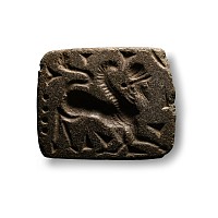 Large Bactrian Stone Stamp Seal with Lamassu