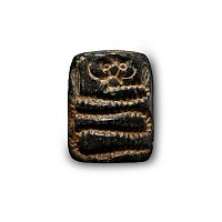 Large Bactrian Bifacial Stone Stamp Seal with Serpent and Ibex