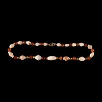 Western Asiatic Carnelian and Agate Gold Bead Necklace