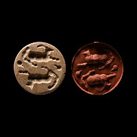 Sumerian Domed Stone Stamp Seal with Animals