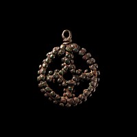 Central Asian Bronze Pendant with Pierced Cross