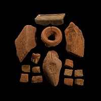 Roman Terracotta Fragment and Tesserae Group