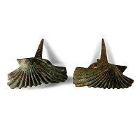 Roman Bronze Scallop Shell 'Door Key' Pair