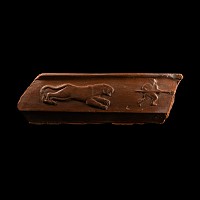 Roman North African Redware Shard with Lion and Bestiarius