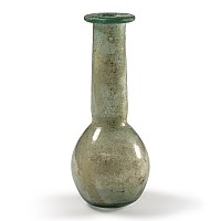 Roman Tall Pale Blue Glass Vial
