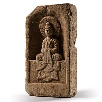 Chinese Northern Wei Brick with Seated Buddha