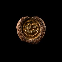 Anglo-Saxon Gilt Bronze Button Brooch with Face