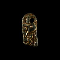 Viking Age Gold Chip-Carved Bronze 'Plunder' Pendant
