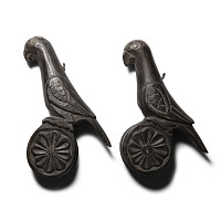 Burmese Wooden Bird Loom Pulley Pair