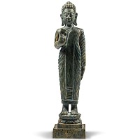 Cambodian Carved Green Stone Buddha