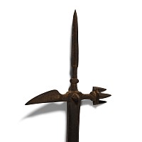 Ceremonial Polearm with Wooden Shaft