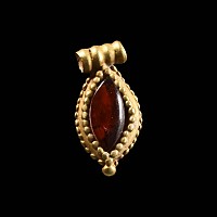 Medieval Gold Bifacial Pendant with Garnet