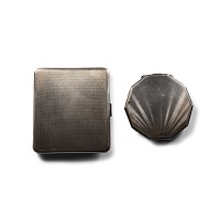 Hallmarked Solid Silver Cigarette Case and Compact