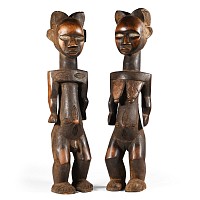 West African Carved Wooden Baule Figure Pair