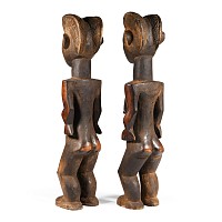 West African Carved Wooden Baule Figure Pair