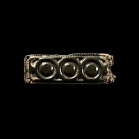 Romano-British Bronze Strap End with Bosses
