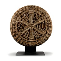 Monumental Byzantine Limestone Chi Rho Roundel
