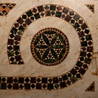 Byzantine Cosmatesque Mosaic Panel with Crosiers