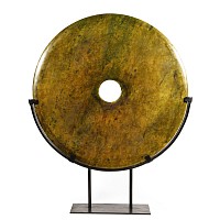 Large Chinese Green Stone Bi Disc