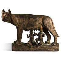Large Bronze Roman Romulus and Remus Plaque