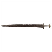 Viking Age Iron Sword with Seven-Lobed Pommel