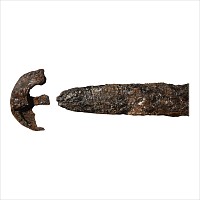 Roman Iron Spatha with Remains of Scabbard and Chape
