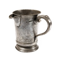Georgian 'Coach & Horses, Plaistow' Pewter Quart Jug