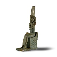 Very Large Egyptian Figure of Isis Seated on a Throne