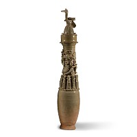 Large Chinese Song Granary Jar with Dragon and Bird Lid