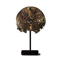 Anglo-Saxon Gilt Chip-Carved Bronze Disc Brooch