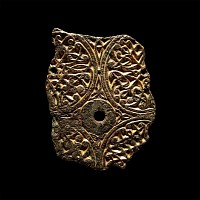 Anglo-Saxon Gilt Chip-Carved Bronze Mount