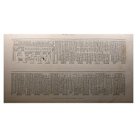 Large Egyptian Expedition Lithograph Print with Hieroglyphs