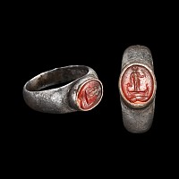 Roman Silver Ring with Isis Gemstone