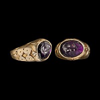 Indian Gilt Ring with Horse Gemstone