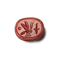 Egyptian Carnelian Scarab with Symbols Representing the Royal Title 'King of Upper and Lower Egypt'