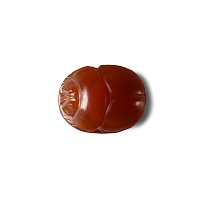 Egyptian Carnelian Scarab with Symbols Representing the Royal Title 'King of Upper and Lower Egypt'