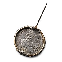 Italy. Marquisate of Saluzzo, Ludovico II Silver Issue in Later Silver Brooch.