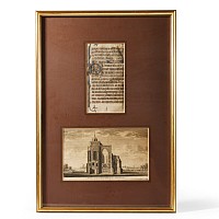 Medieval Framed Vellum Illuminated Manuscript Page