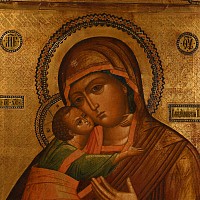 Large Russian Virgin of Vladimir Icon