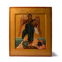 Russian Wooden Icon with St John the Baptist