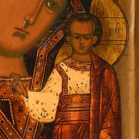 Russian Icon with Virgin of Kazan with the Blessing Child