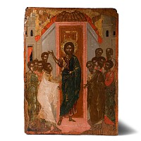 Cretan Wooden Incredulity of St Thomas Icon