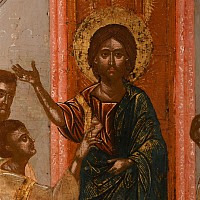 Cretan Wooden Incredulity of St Thomas Icon