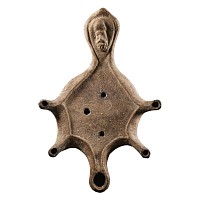 Multi-Spouted Terracotta Oil Lamp