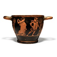 Large Greek Attic Red Figure Skyphos