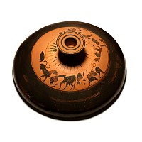Huge Corinthian Black-Figure Lekanis Lid
